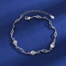 Elegant Silver Fish Charm Bracelet (925 Sterling Silver Finish)