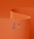Dangling Outlined Swirls Earrings (Silver)