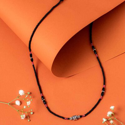 Classic Orb Floral Antique Mangalsutra (Silver)