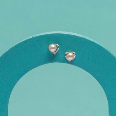 Pearl Heart Tops (Silver)