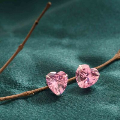 Pink Heart Tops (Silver)