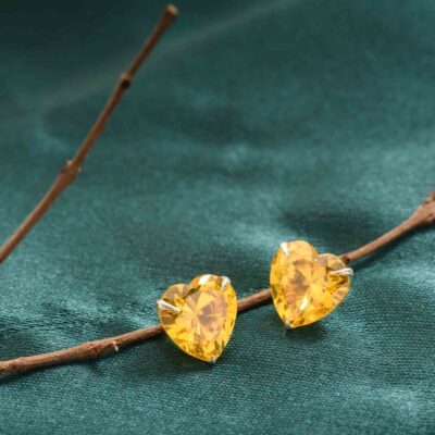 Yellow Heart Tops (Silver)