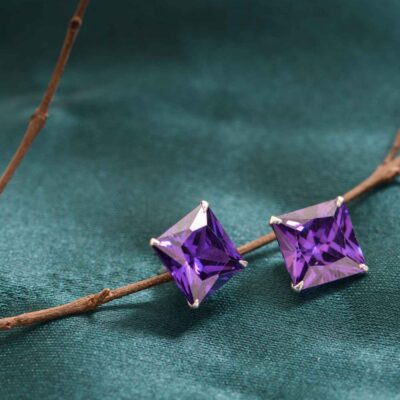 Purple Square Tops (Silver)